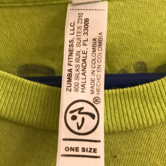 Zumba Neon Green Get Funked Up T-shirt One Size Fits Most - Picture 4 of 7